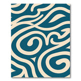Abstract Area Blue and Teal Teal Swirl Abstract Area Rug