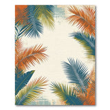 ODIKA Tropical Palm Leaf Washable Area Rug - Low Pile Non-Slip Floor Mat