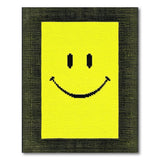 Yellow Pixel Smiley Face Area Rug