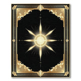 Gold Starburst Black Area Rug