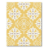 Vintage Yellow Floral Damask Area Rug