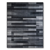 Modern Grey Geometric Striped Area Rug