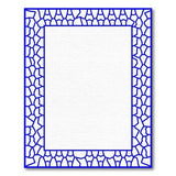 Blue Mosaic Geometric Border Rug