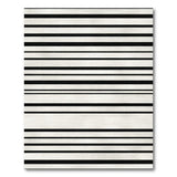 Distressed Vintage Black White Striped Distressed Area Rug