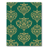 Emerald Green Gold Damask Area Rug