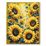 Ornate Sunflower Medley Yellow Area Rug
