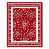 Red Poinsettia Holiday Floral Area Rug