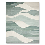 Teal Wave Abstract Abstract Area Area Rug