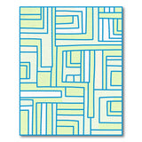 Blue Teal Nested Geometric Modern Rug