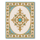 Gold Filigree Teal Medallion Area Rug