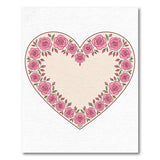 Vintage Pink Rose Heart Area Rug