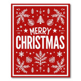 Merry Christmas Bold Red Area Rug