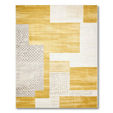 Bold Yellow Geometric Block Area Rug