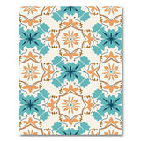 Teal Terracotta Geometric Tile Area Rug