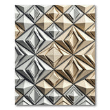 Faceted Geometric Diamond Area Rug Grey Gold
