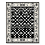 Heritage Tribal Black and White Black White Geometric Heritage Tribal Area Rug