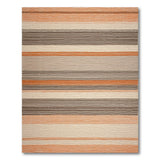 Orange Tan Striped Woven Area Rug