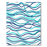 Abstract Area Blue Teal Wavy Abstract Area Rug