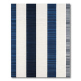 Navy Blue Striped Modern Area Rug