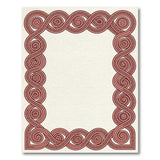Red Spiral Meander Border Area Rug