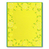 Sunny Lemon Slice Border Yellow Area Rug