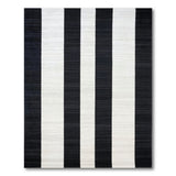 Black White Striped Geometric No. 5 Area Rug