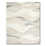 ODIKA Modern Abstract Wave Washable Area Rug - Low Pile Non-Slip Neutral Rug