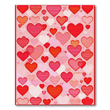 Romantic Red Hearts Scatter Area Rug