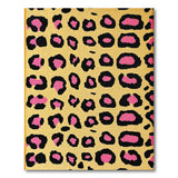 Yellow Leopard Print Area Rug with Pink Spots