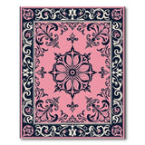 Pink Floral Vintage Medallion Area Rug