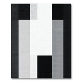 Black White Geometric Modern Black and White Area Rug
