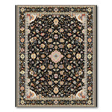 Traditional Persian Intricate Black Persian Floral Area Rug