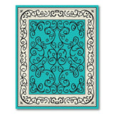 Ornate Teal Swirl Floral Area Rug