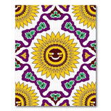 Smiling Sunflower Purple Motif Area Rug