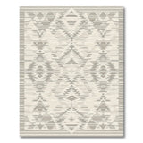 Beige and Neutral Beige Grey Southwestern Geometric Area Rug