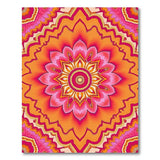 Vibrant Pink Orange Mandala Lotus Area Rug