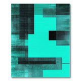 Geometric Modern Teal Black Geometric Abstract Area Rug