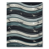 Layered Teal Wave Abstract Area Rug