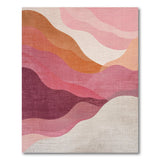 Abstract Wavy Pink Orange Area Rug
