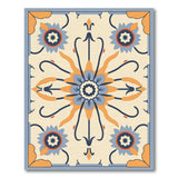 Teal Orange Persian Floral Medallion Rug