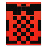 Geometric Modern Bold Red Black Checkerboard Area Rug