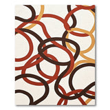 Entwined Loops Geometric Area Rug in Red Gold