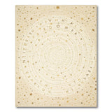 Celestial Golden Alphabet Spiral Area Rug
