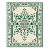 Intricate Green Mandala Persian Area Rug