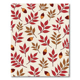 Autumn Red Leaves and Acorns Pattern Rug