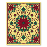 Ornate Red Poinsettia Floral Area Rug