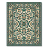 Emerald Persian Floral Medallion Rug
