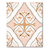 Blush Pink Diamond Trellis Floral Area Rug
