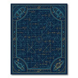 Cosmic Equations Blue Geometric Rug