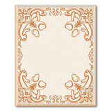 Orange Floral Border Area Rug